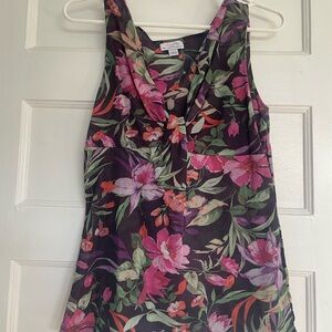 Y2K Floral Mesh V-Neck Tank